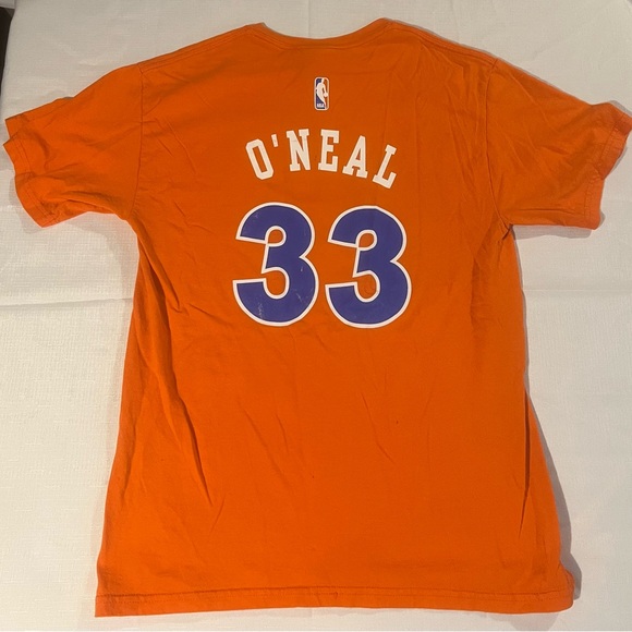 Cleveland Cavaliers Shirt Mens MEDIUM Orange Short Sleeve NBA Cavs #33 O’Neil - Picture 9 of 11
